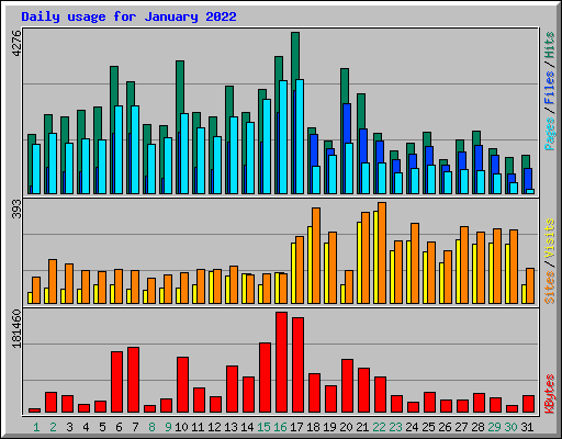 Daily usage for January 2022