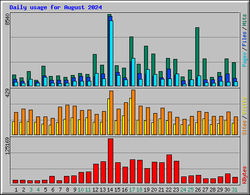 Daily usage for August 2024