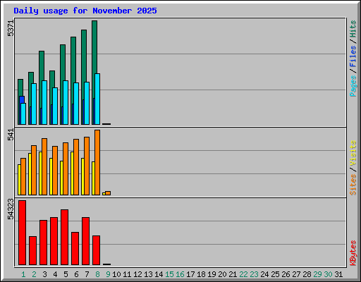 Daily usage for November 2025