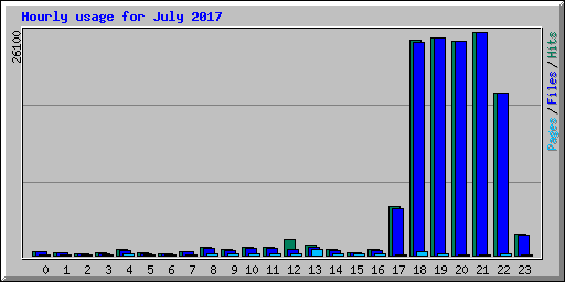 Hourly usage for July 2017