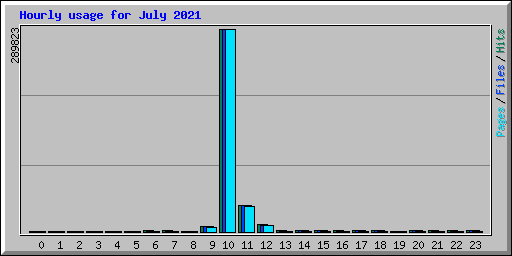 Hourly usage for July 2021