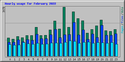 Hourly usage for February 2022