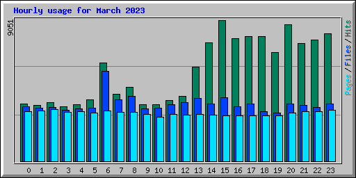 Hourly usage for March 2023