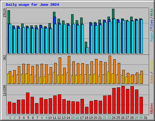 Daily usage for June 2024