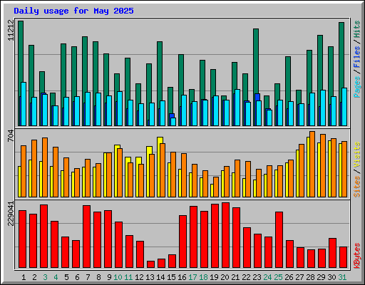 Daily usage for May 2025