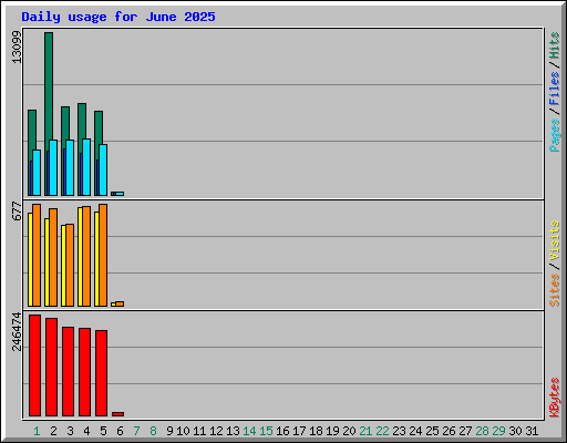 Daily usage for June 2025